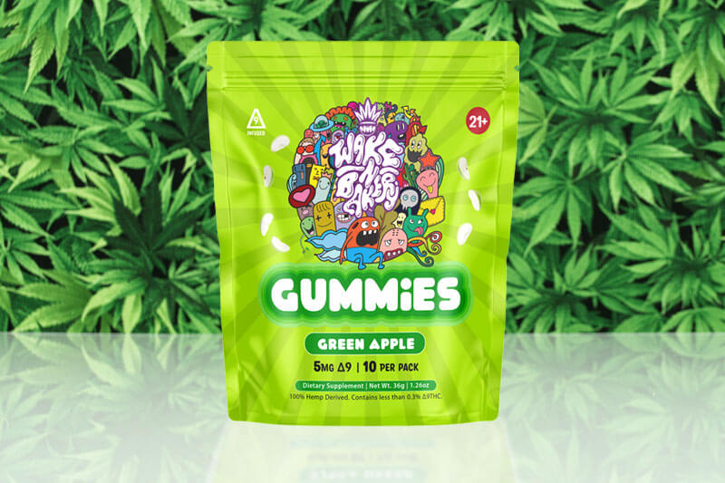 THC Gummies - Green Apple - 10pk 5MG
