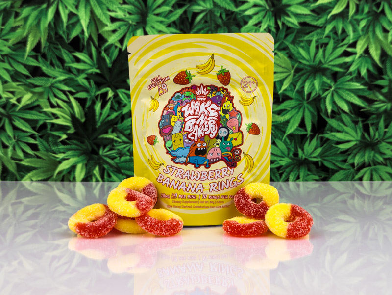 THC Gummies - Strawberry Banana Rings - 10 pk 20MG